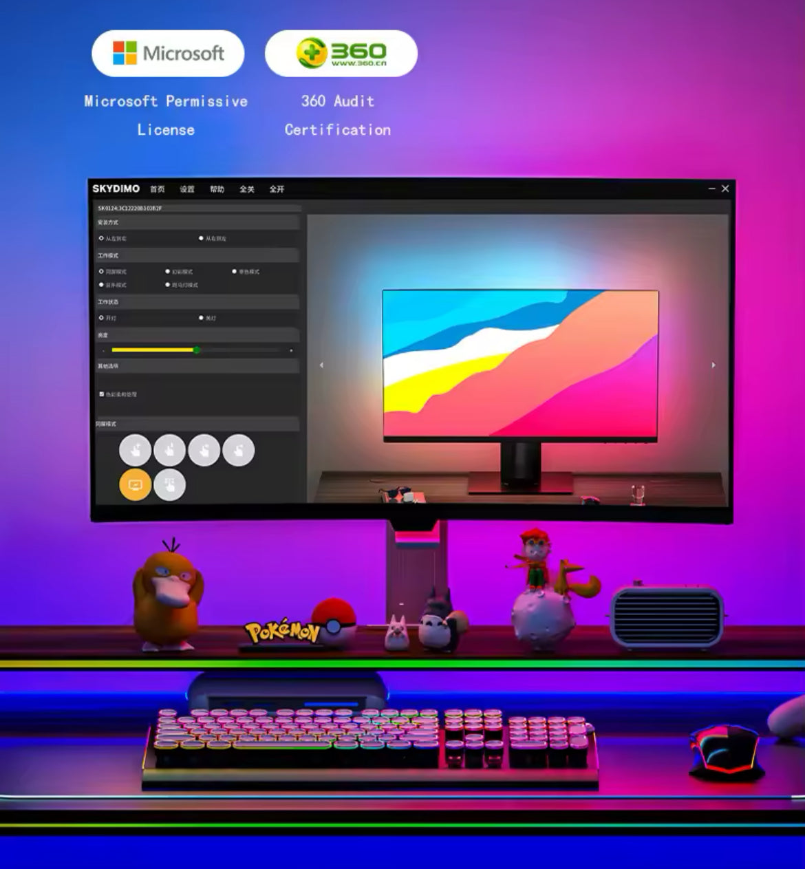 Immersion RGB Computer Screen Synchronization Light Strip, USB 5V Dream Color PC Backlight Pickup Light for Game Room.