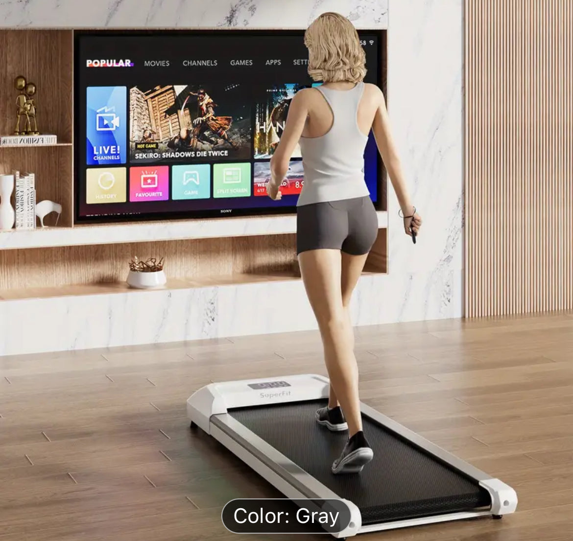 MAXMASS Walking Pad w/265 lbs Capacity Remote Control & LED Display Under Desk Treadmill.