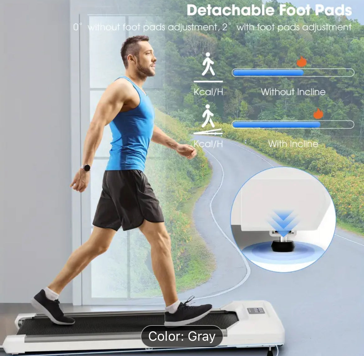 MAXMASS Walking Pad w/265 lbs Capacity Remote Control & LED Display Under Desk Treadmill.
