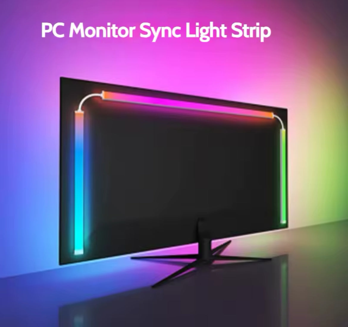 Immersion RGB Computer Screen Synchronization Light Strip, USB 5V Dream Color PC Backlight Pickup Light for Game Room.