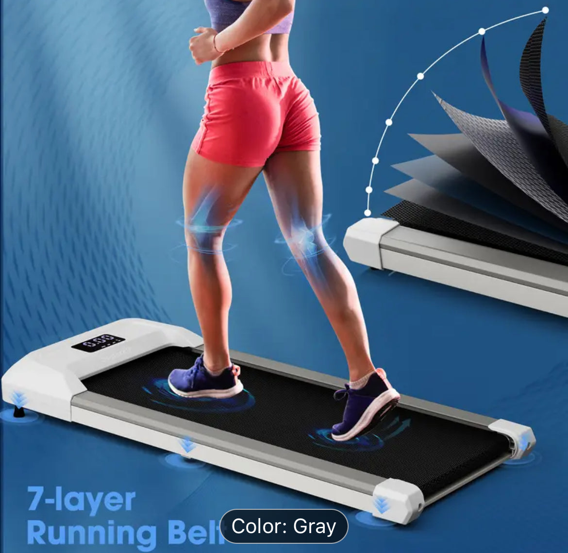 MAXMASS Walking Pad w/265 lbs Capacity Remote Control & LED Display Under Desk Treadmill.