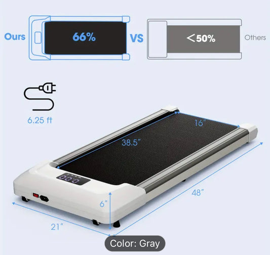 MAXMASS Walking Pad w/265 lbs Capacity Remote Control & LED Display Under Desk Treadmill.