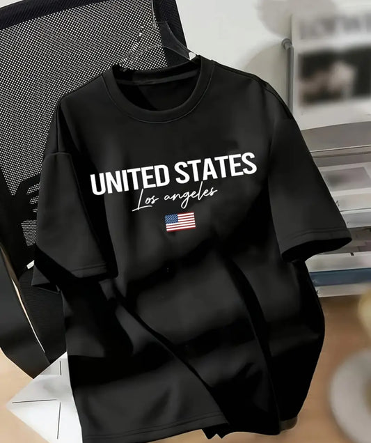 Women'S Casual Graphic Tee, United States Los Angeles Print.