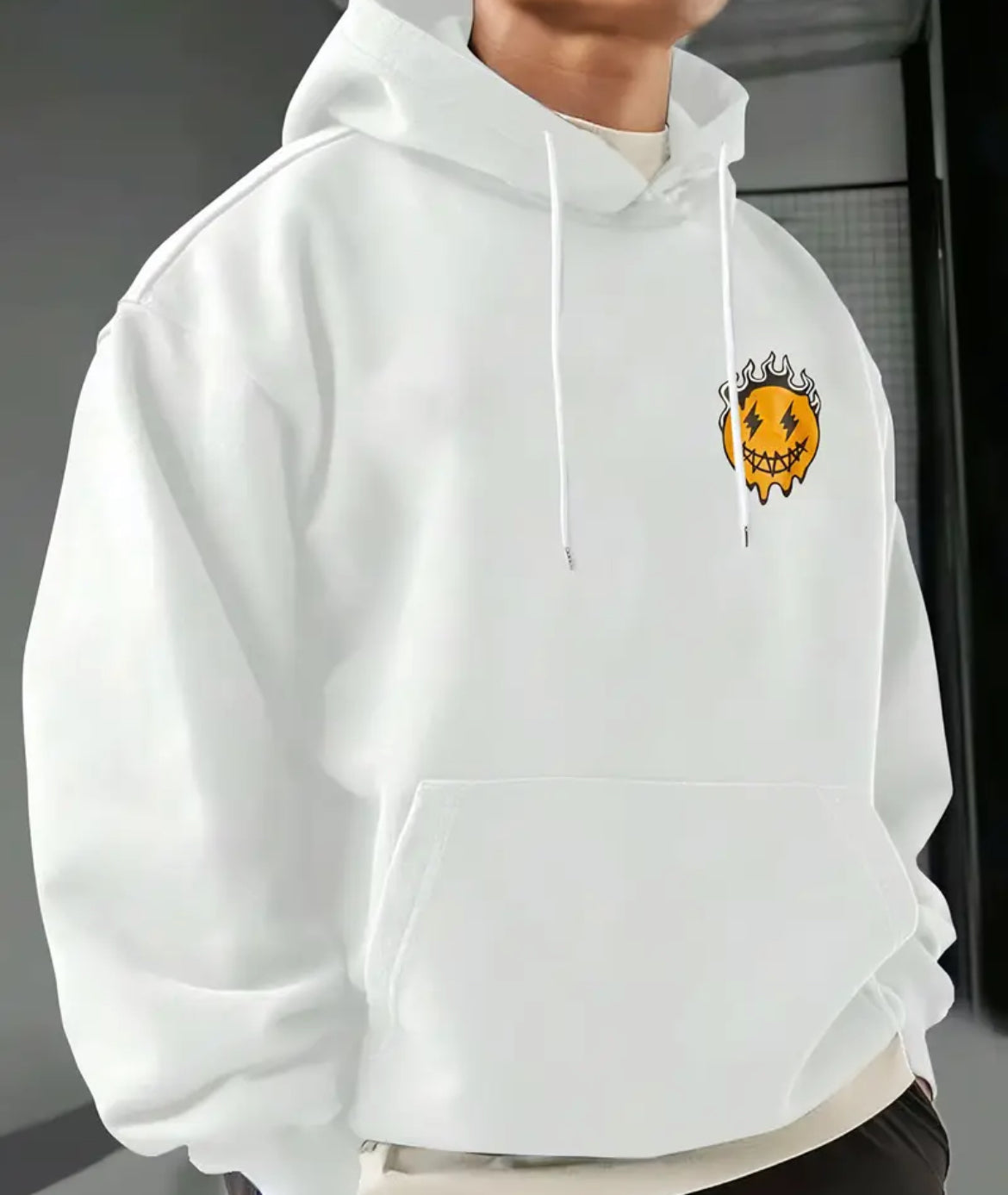 1pc Men'S Casual French Terry Hoodie